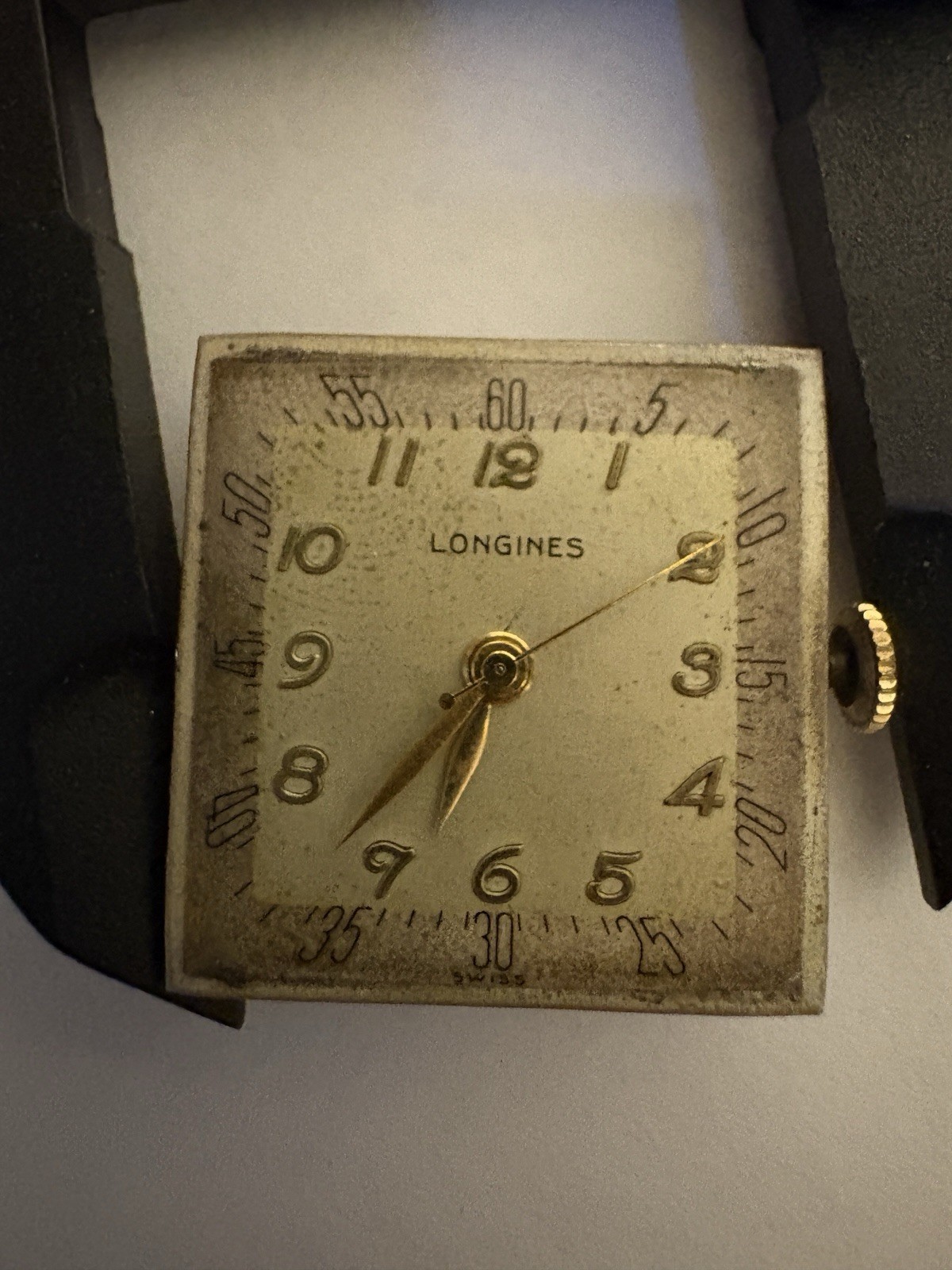 Vintage Longines 10L Manual Wind Movement Dial Hands Crown Parts Repair Running