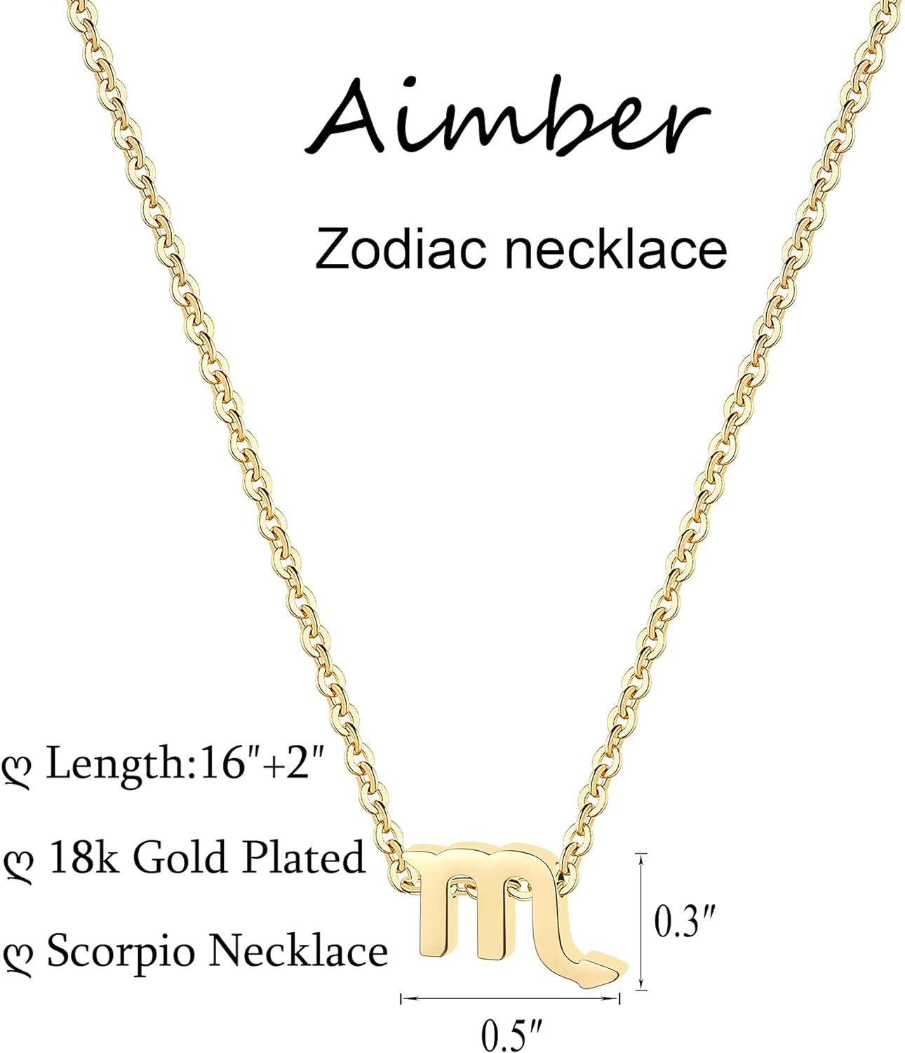 18K Gold Plated Astrology Necklace for Women Jewelry,12 Zodiac Pendant Horoscope