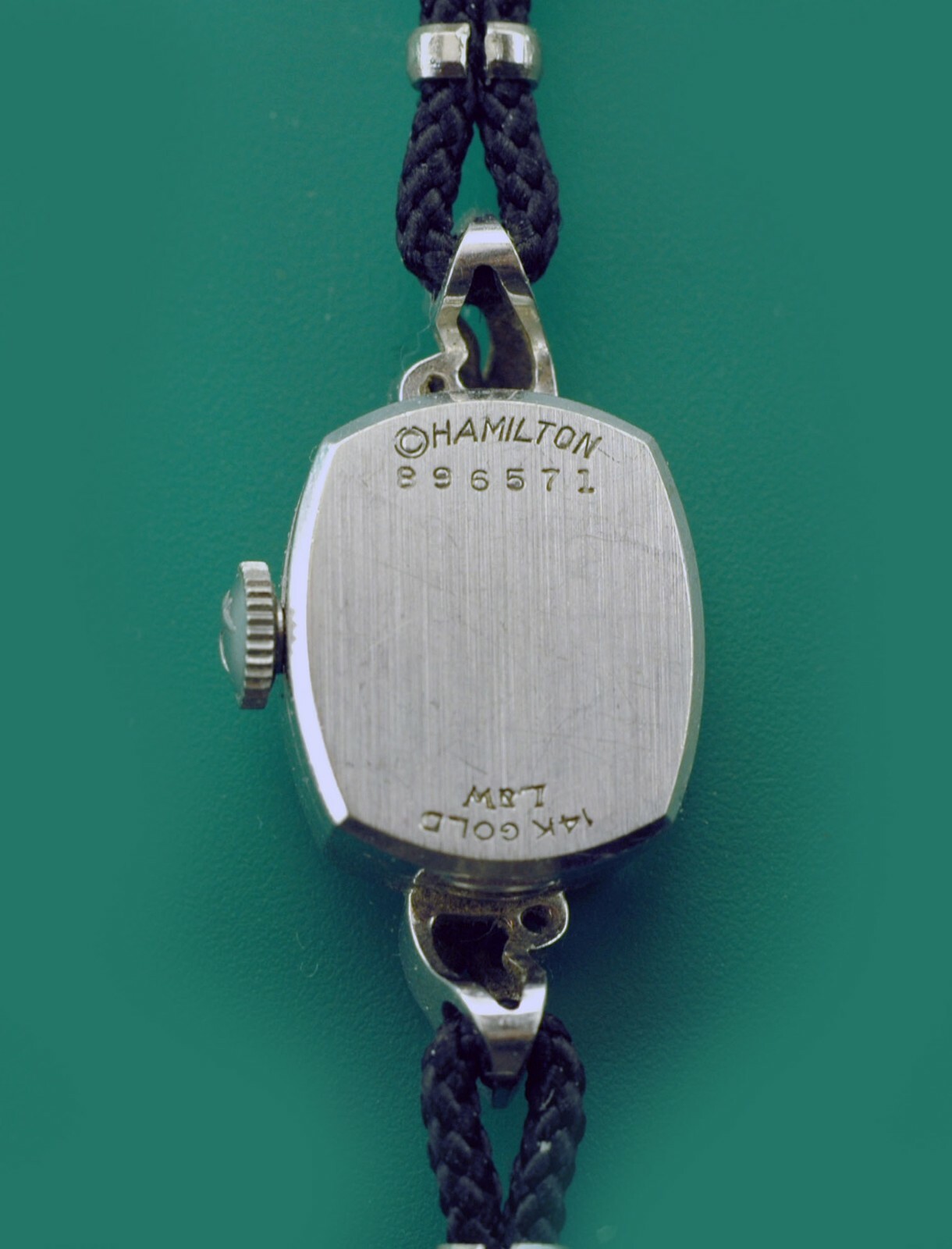 Vintage 1940’s HAMILTON Antique White 14k Gold Diamond Ladies Watch