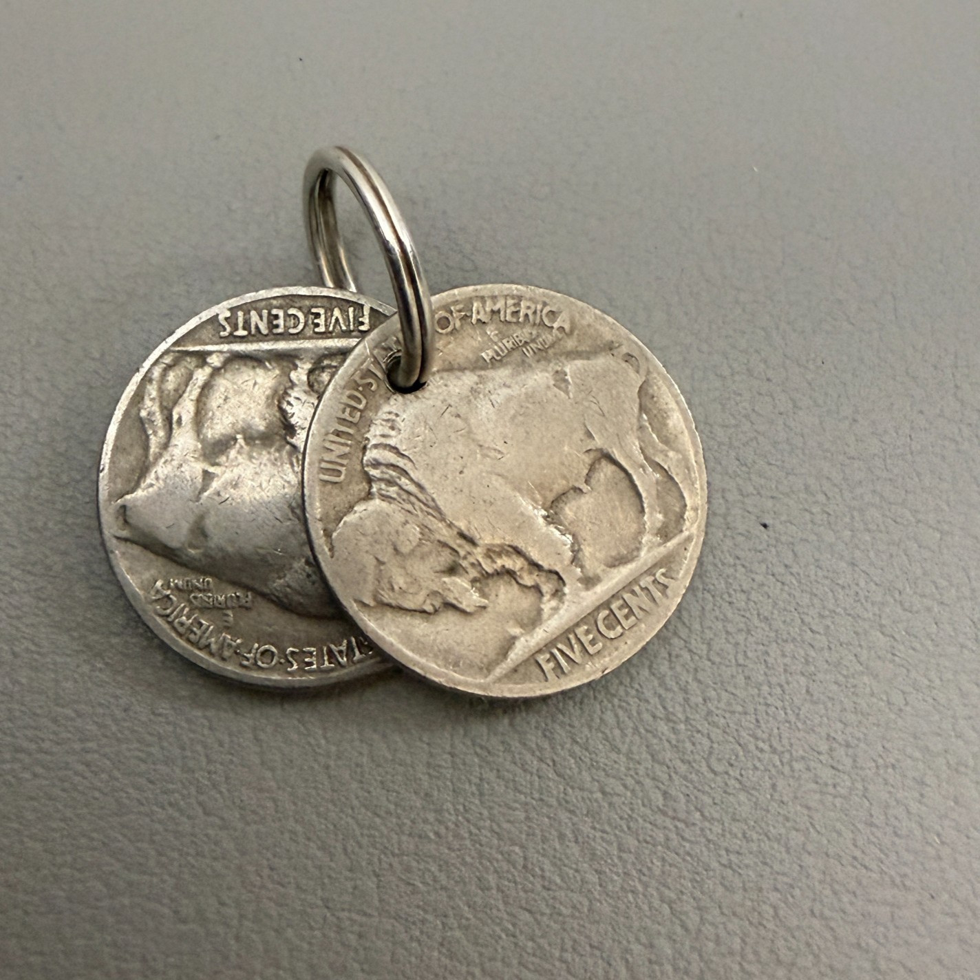 Vintage Buffalo Indian Head Nickel Coin Charm Pendant