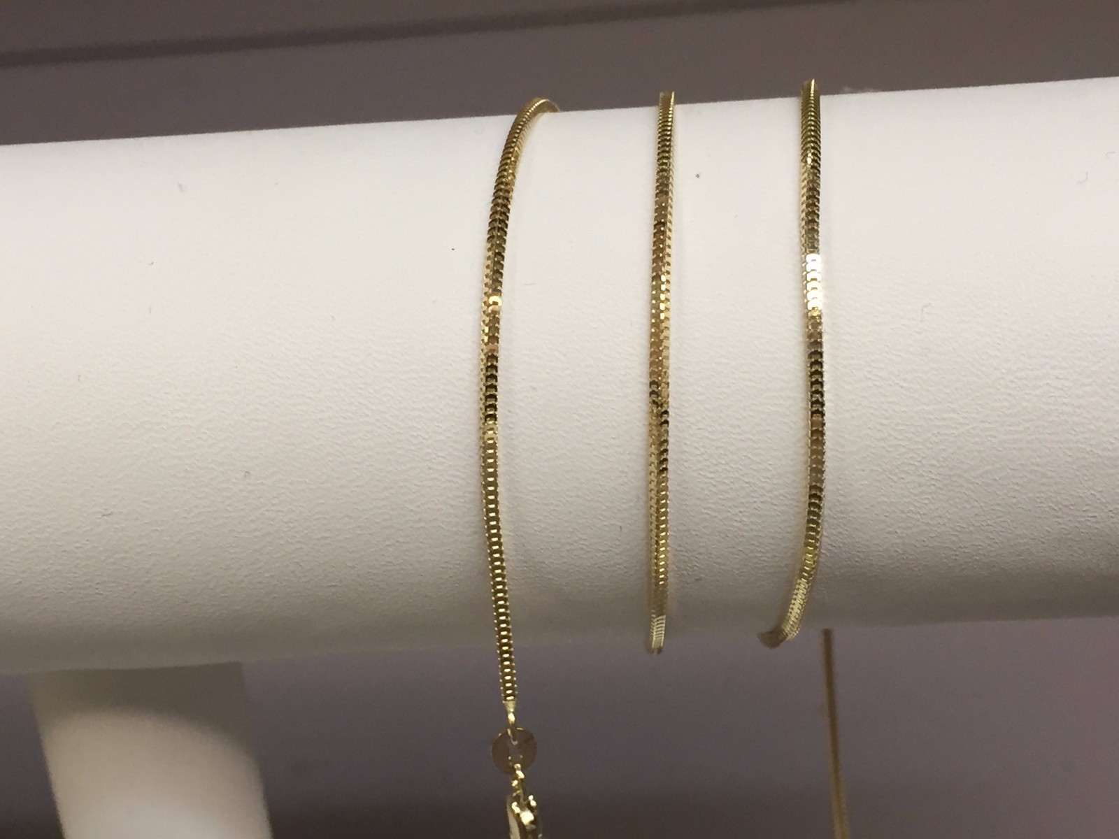 14k Yellow Gold 16″ MILANO Snake Pendant Chain Necklace 2 gram 1.3 MM ICE