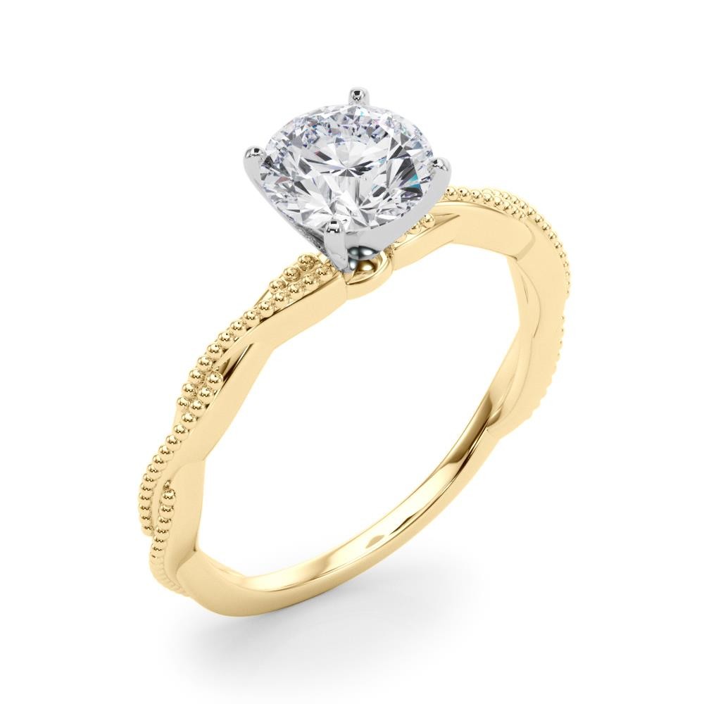Twisting Milgrain Sterling Silver Solitaire Lab Grown Diamond Ring VS F 1.00 Ct