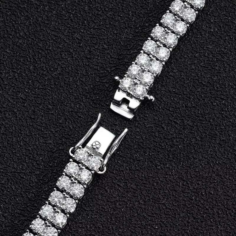 10.00Ct Round Lab Created Diamond Men’s Tennis Bracelet 14K White Gold Plated