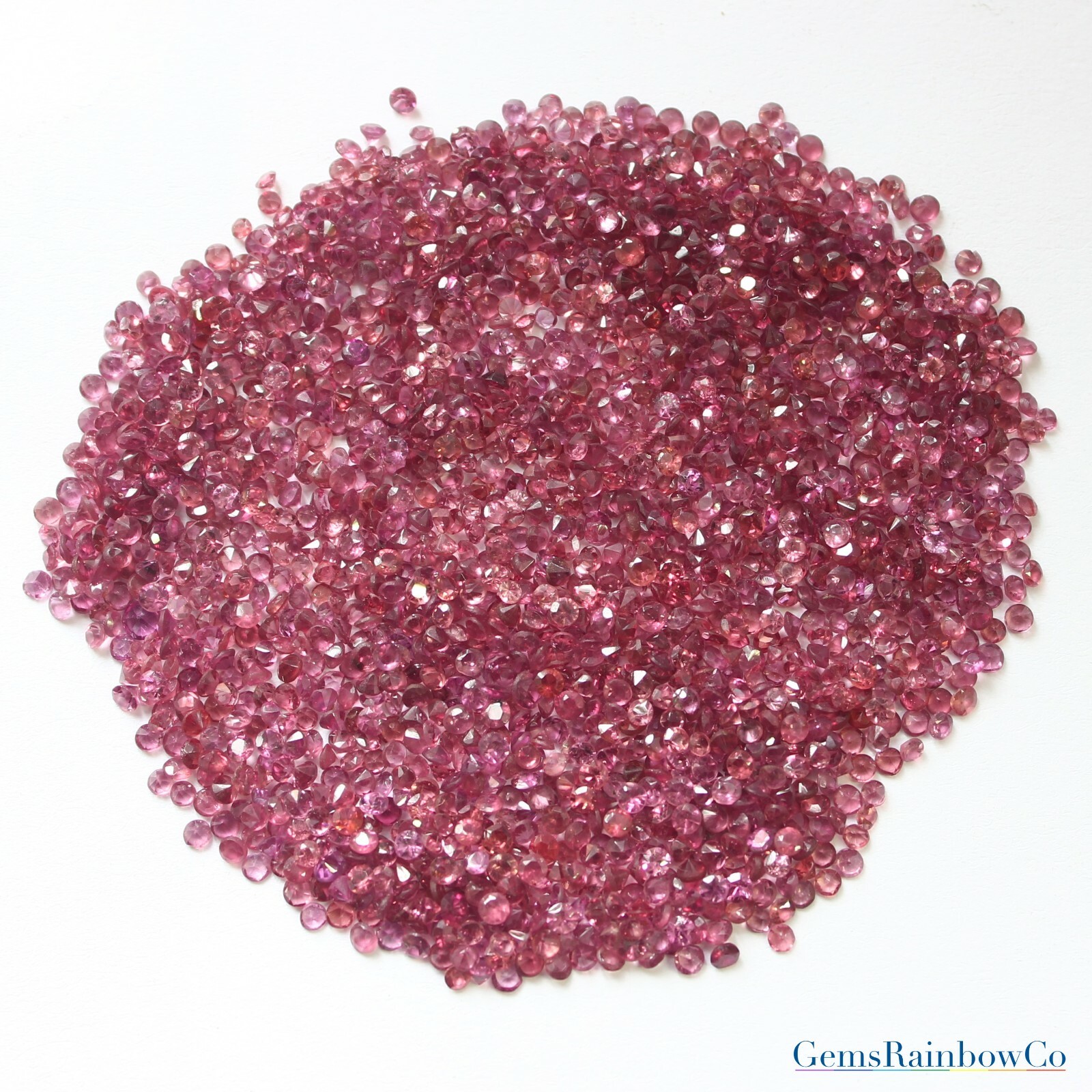 Natural Rhodolite Garnet Round Cut 2mm to 2.5mm Loose gemstone, in Lots 50 Piece