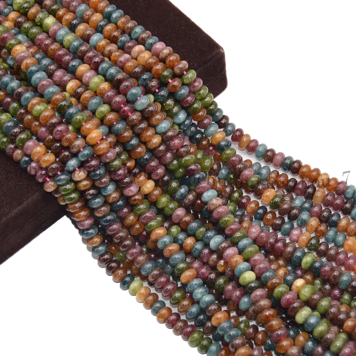 Natural Colorful Tourmaline 4x6mm 5x8mm Rondelle Gemstone Loose Beads 15”Strand