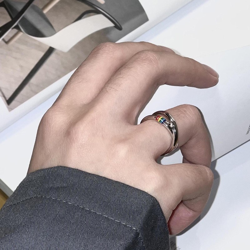 Mobius Rainbow Ring Niche Design Personality Trend Color Index Finger Ring