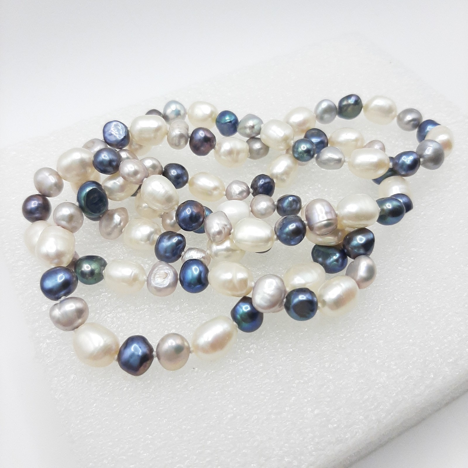Natural Cultured Baroque Freshwater Pearl Vintage Hand Knotted Necklace 30″