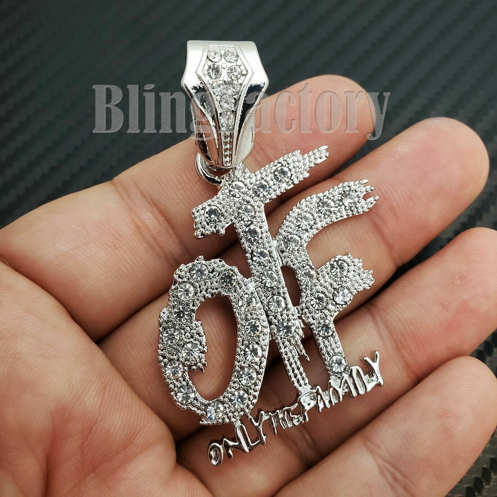 Only the Family OTF Pendant & Iced 16″ 18″ 20″ Rhinestone Chain Fashion Necklace