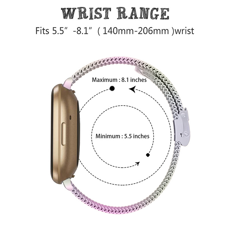 For Fitbit Versa 3 /Sense Stainless Steel Metal Milanese Mesh Watch Band Strap