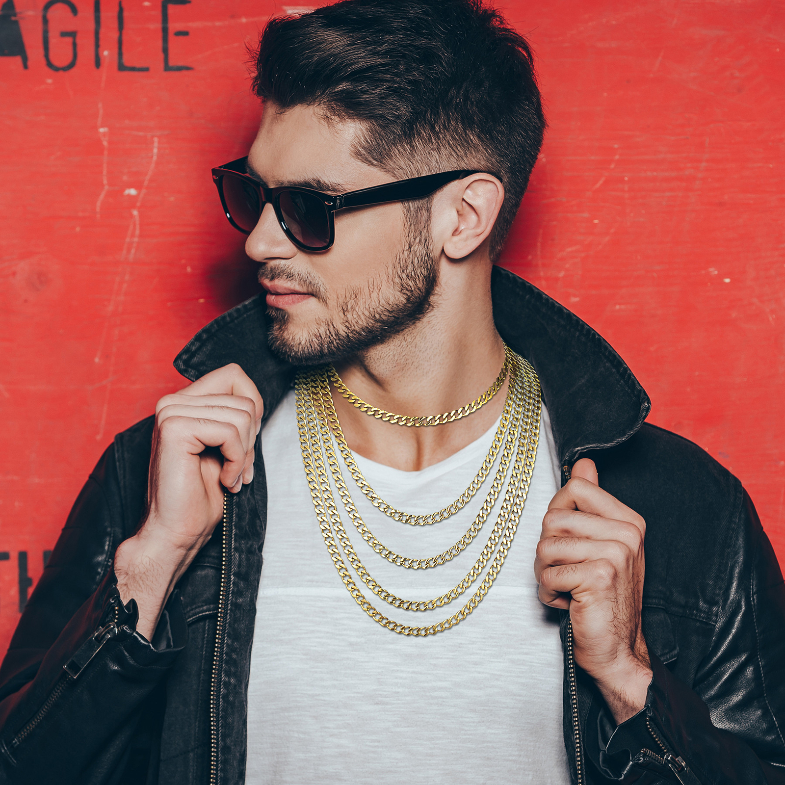Men’s 6/10mm Wide Chunky Miami Cuban Necklace Chain Stainless Steel 14-26 inches