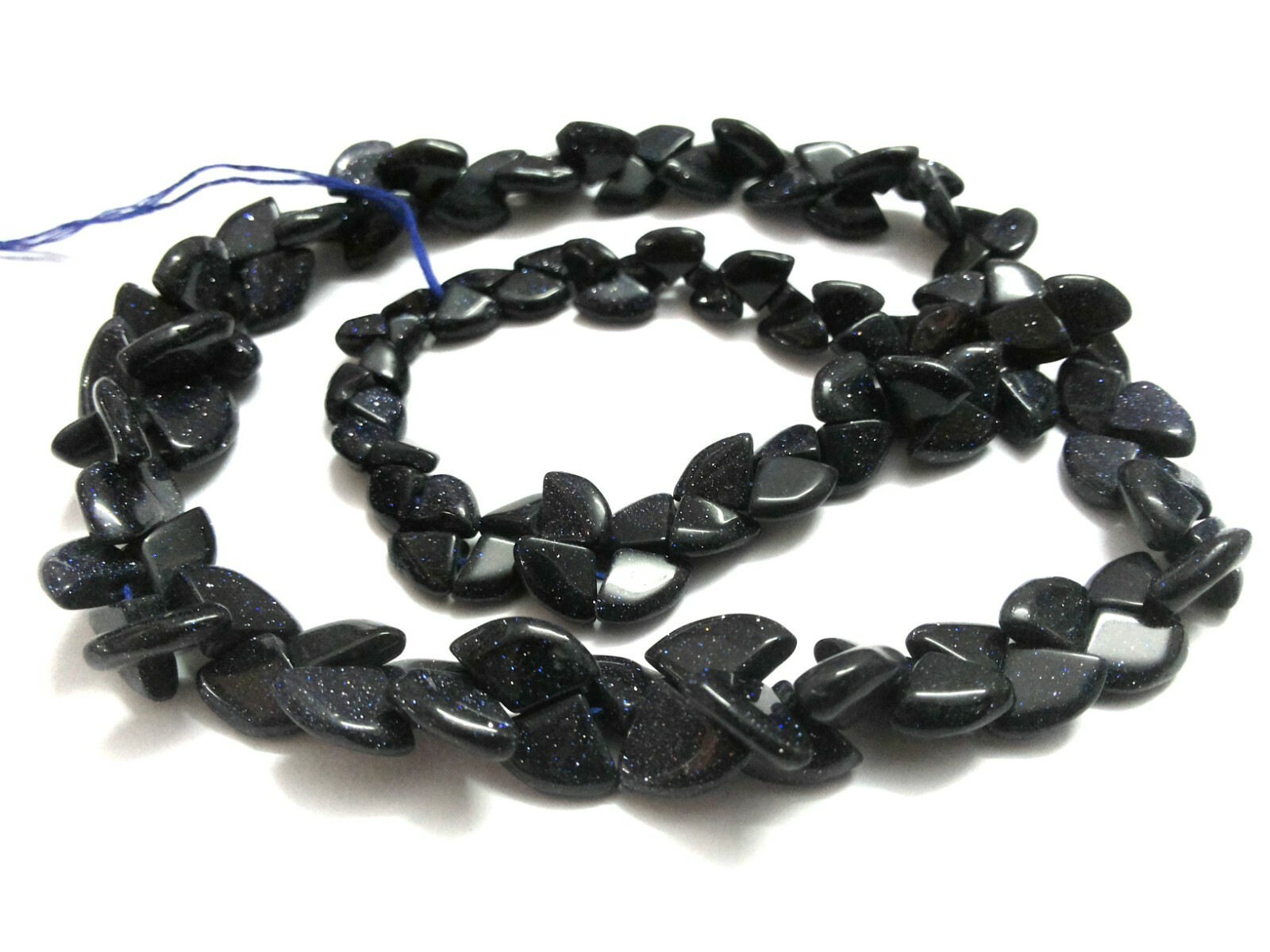 1 Strand Natural Blue Sunstone Triangle Shape Smooth 5×7-8x12mm Beads 16″inch