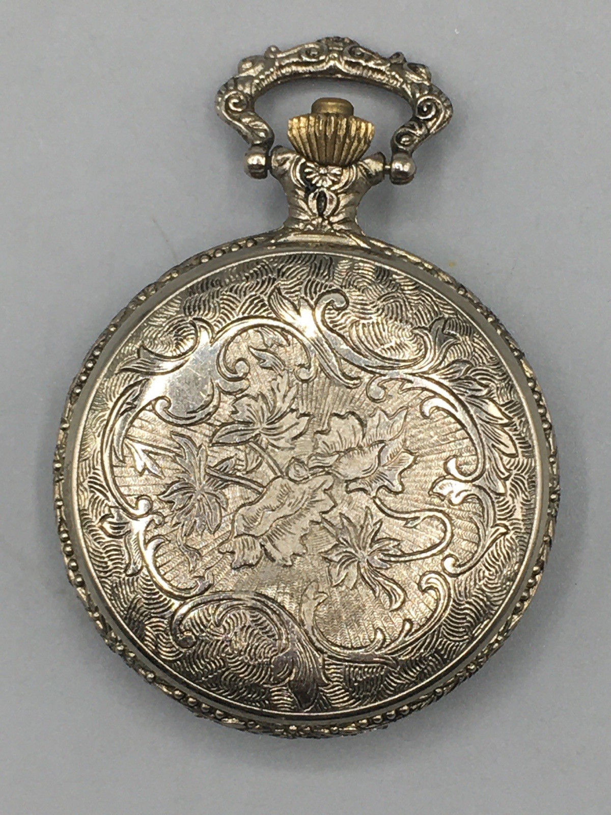 Remington Pocket Watch Men Elk & Dogs Silver Tone Manual Antimagnetic Vintage