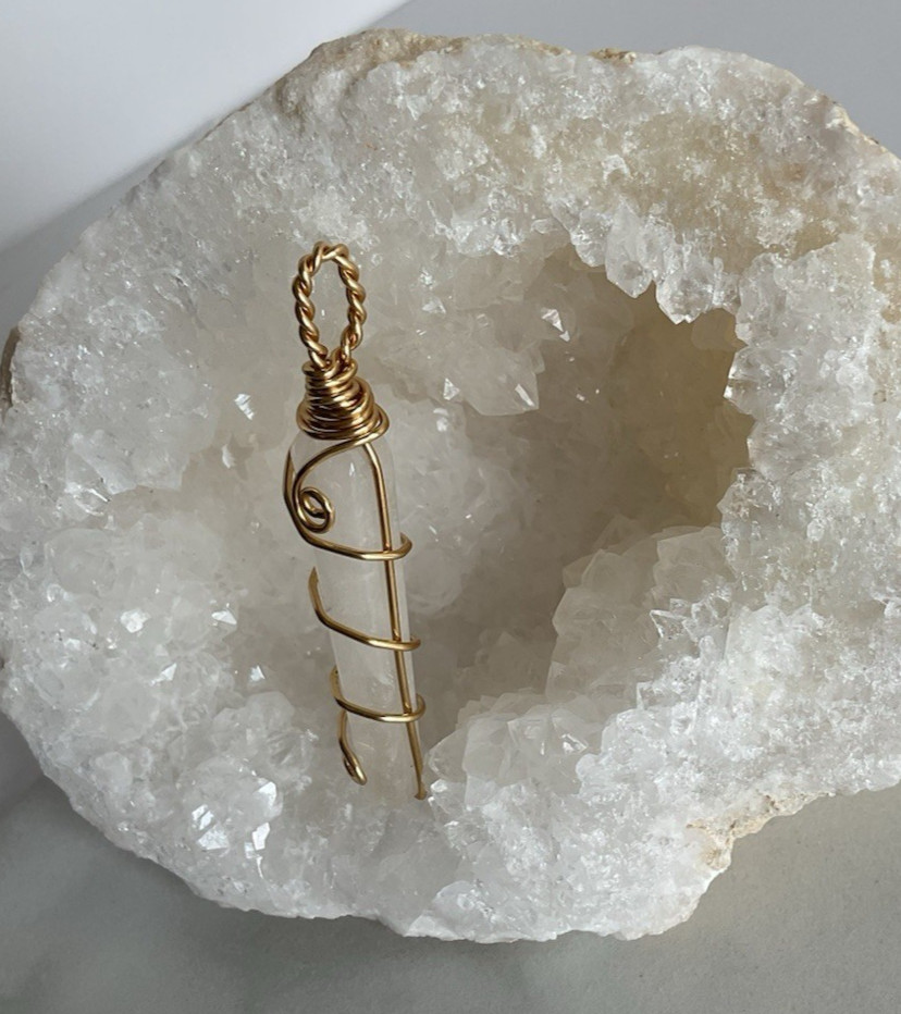 Wire Wrapped Crystal Stone Pendant