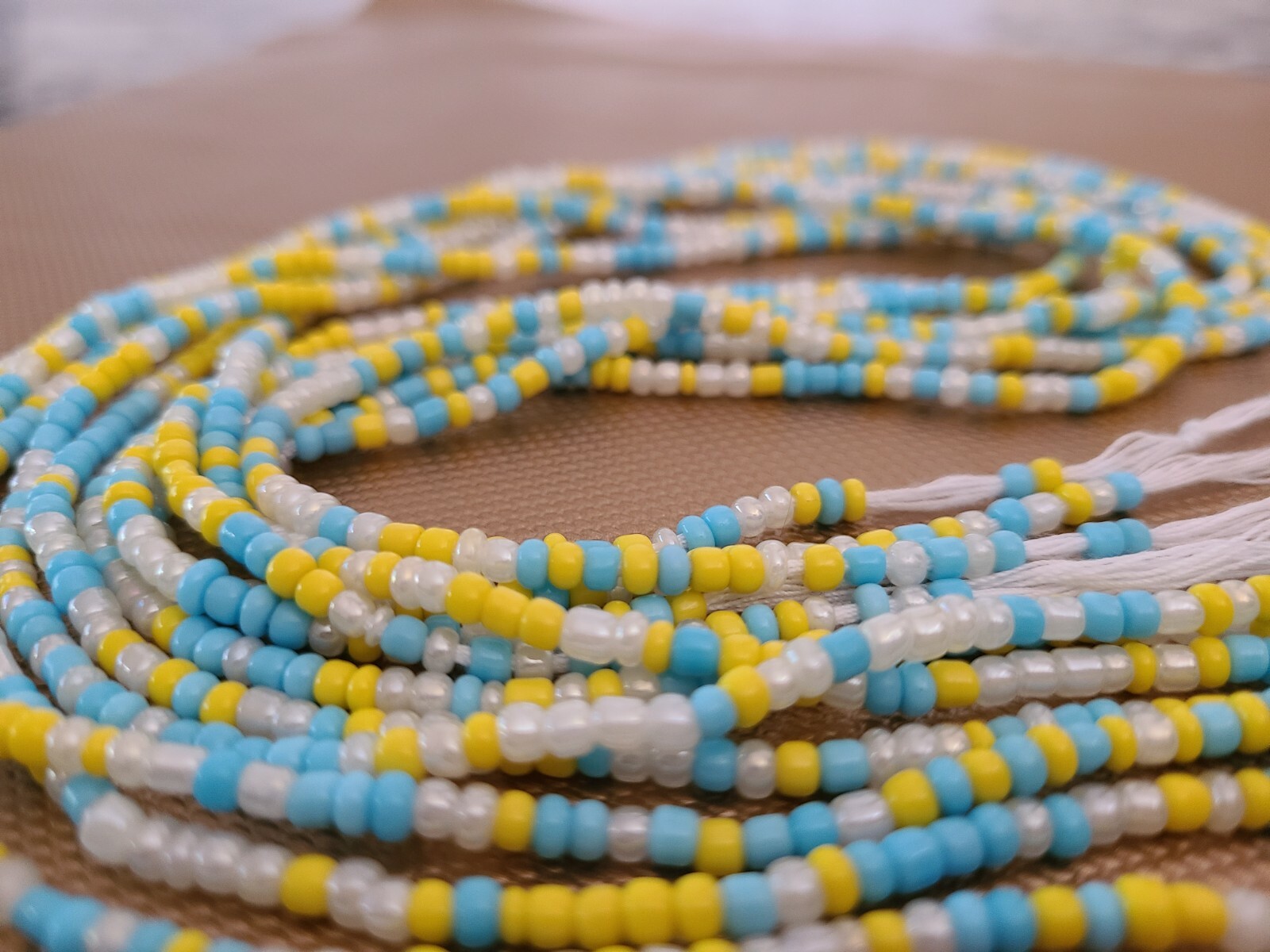 Single strand tie-on waist beads