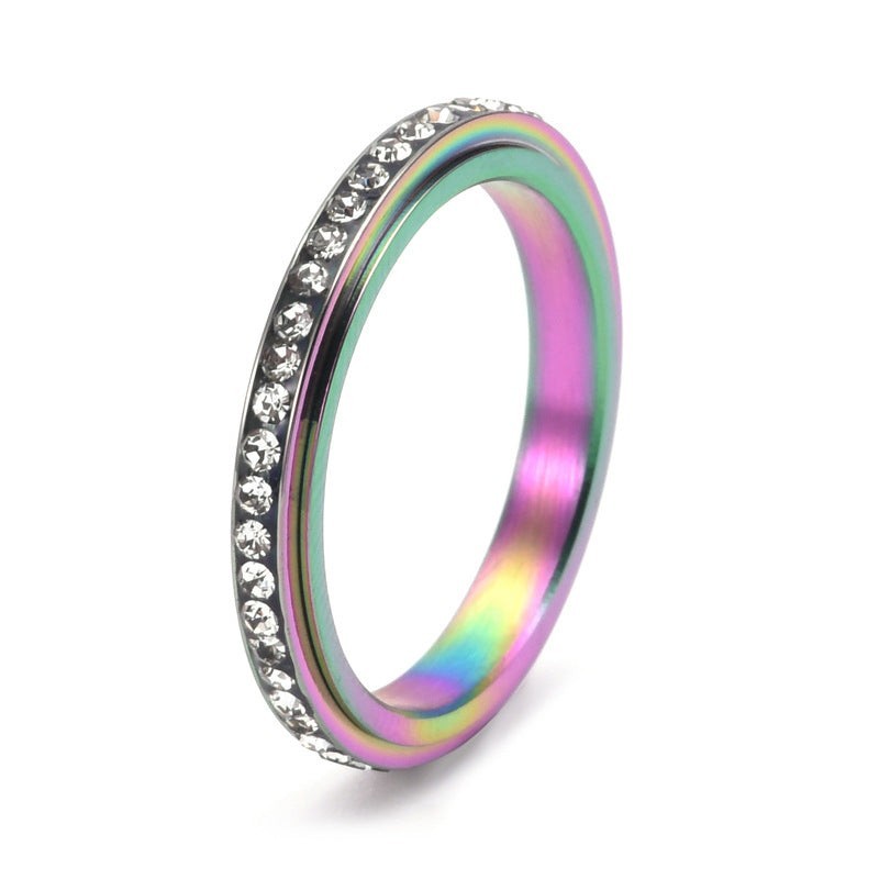 Custom Thin Anxiety Fidget Spinner Ring in Stainless Steel