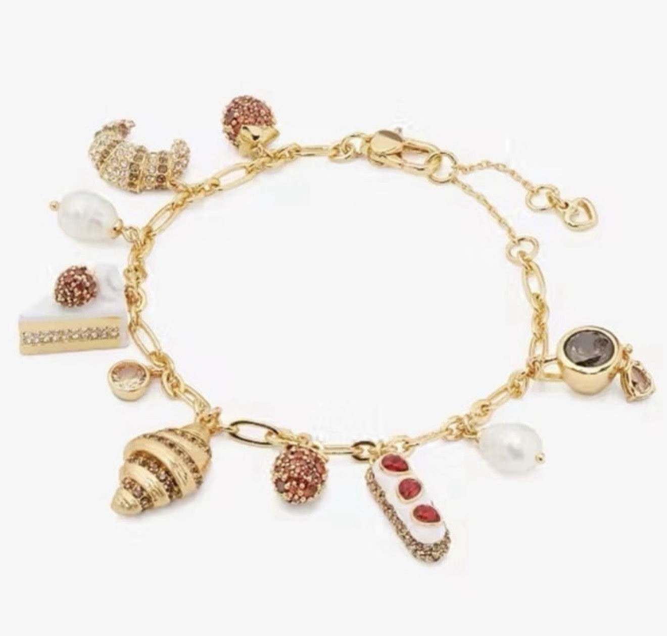 KATE SPADE Patisserie Charm Bracelet NWT Gold Tone