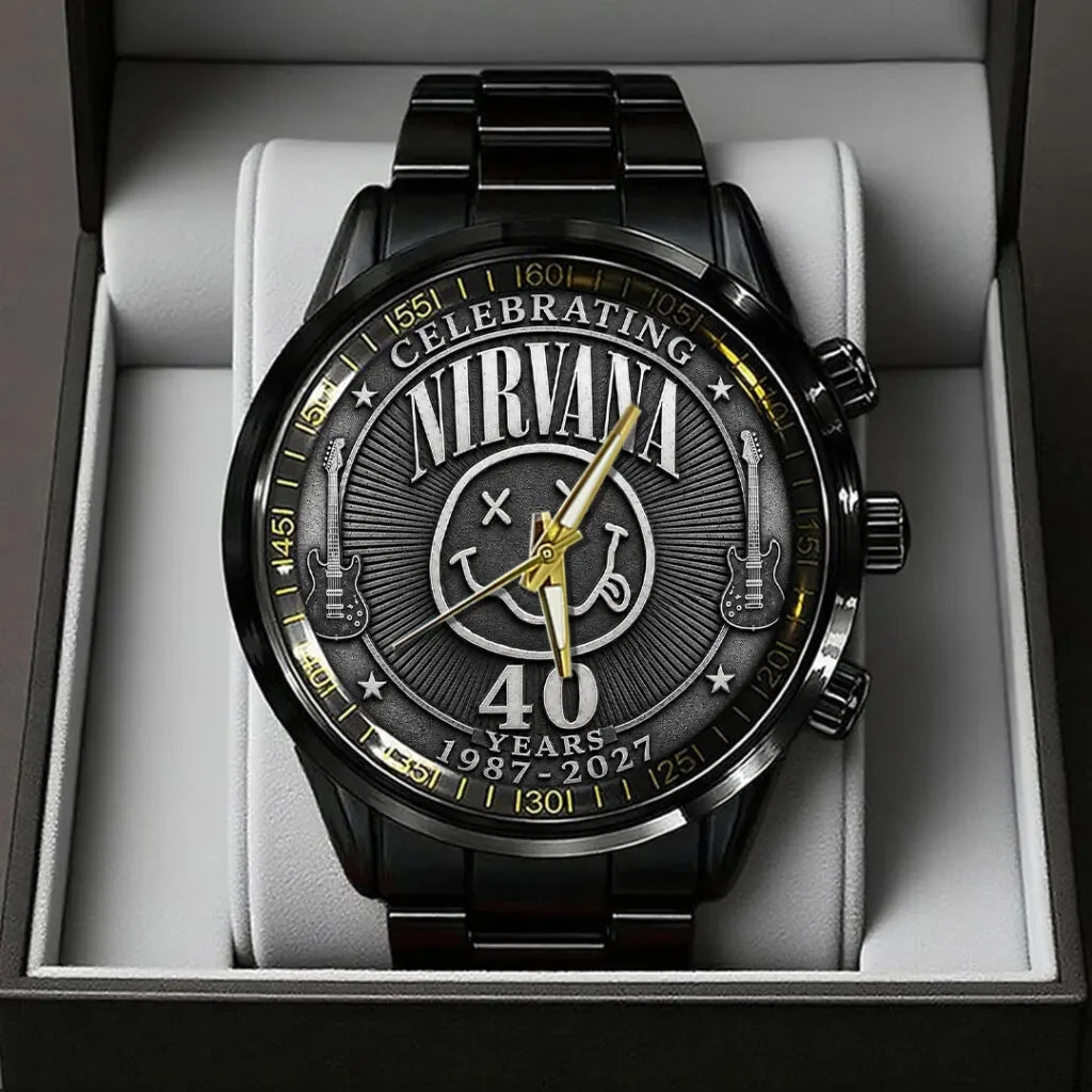 Nirvana 40th Anniversary Black Stainless Steel Watch – 24641