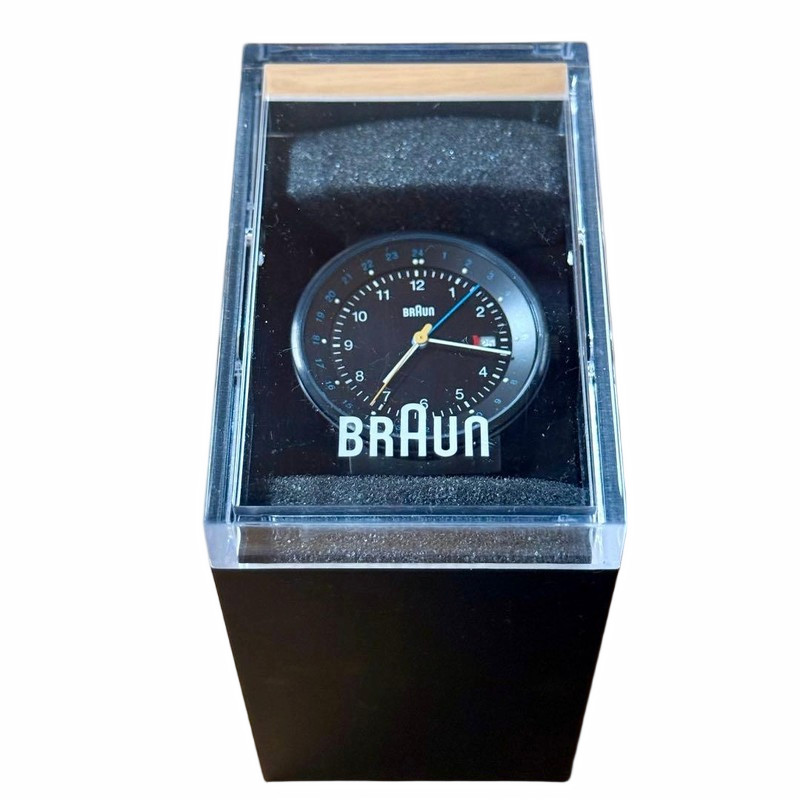 BRAUN BN0142BKBKG GMT Quartz 40mm Black Mens Watch Complete Box Japan