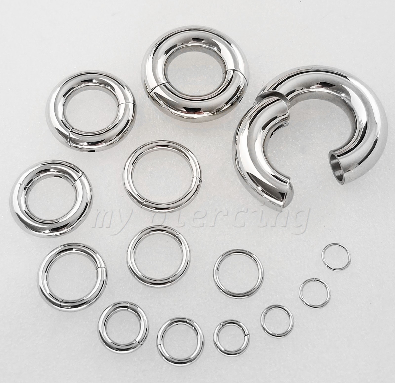 20g-00g Hinged Clicker Segment Ring Surgical Steel Earring Nose Ring Lip Septum