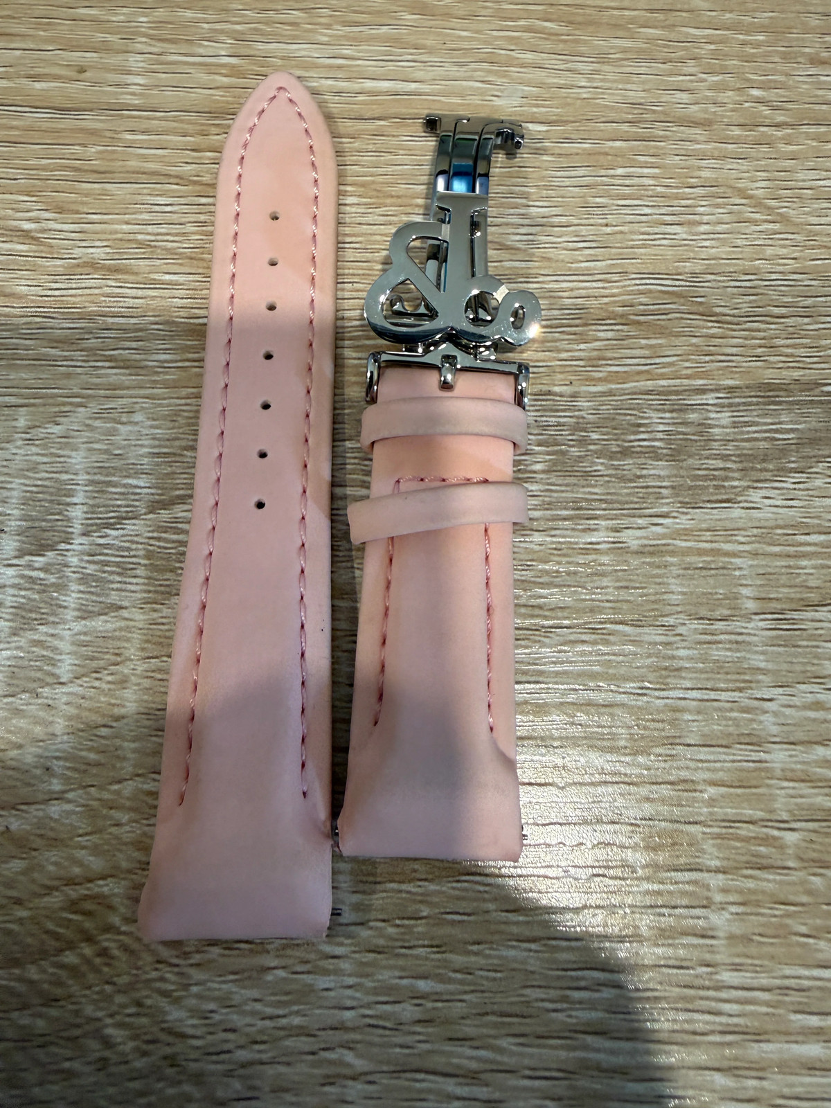 Unworn Original Jacob & Co. Polyurethane 20mm Pink Strap With Steel Buckle