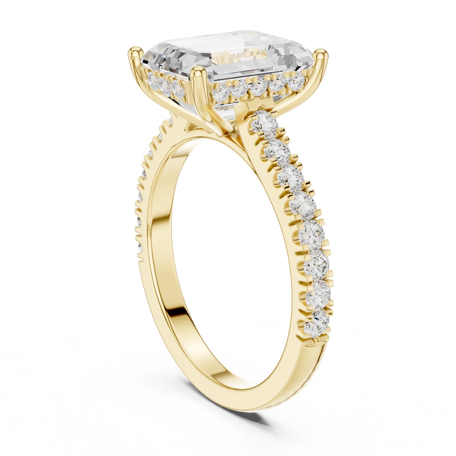 3.9 Ct Emerald Lab Grown Diamond Wedding Bridal Jewellery Ring 14k Gold Over