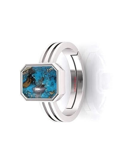 8.00 CARAT irani Turquoise firoza RING Stone Original LAB -Certified I Natural