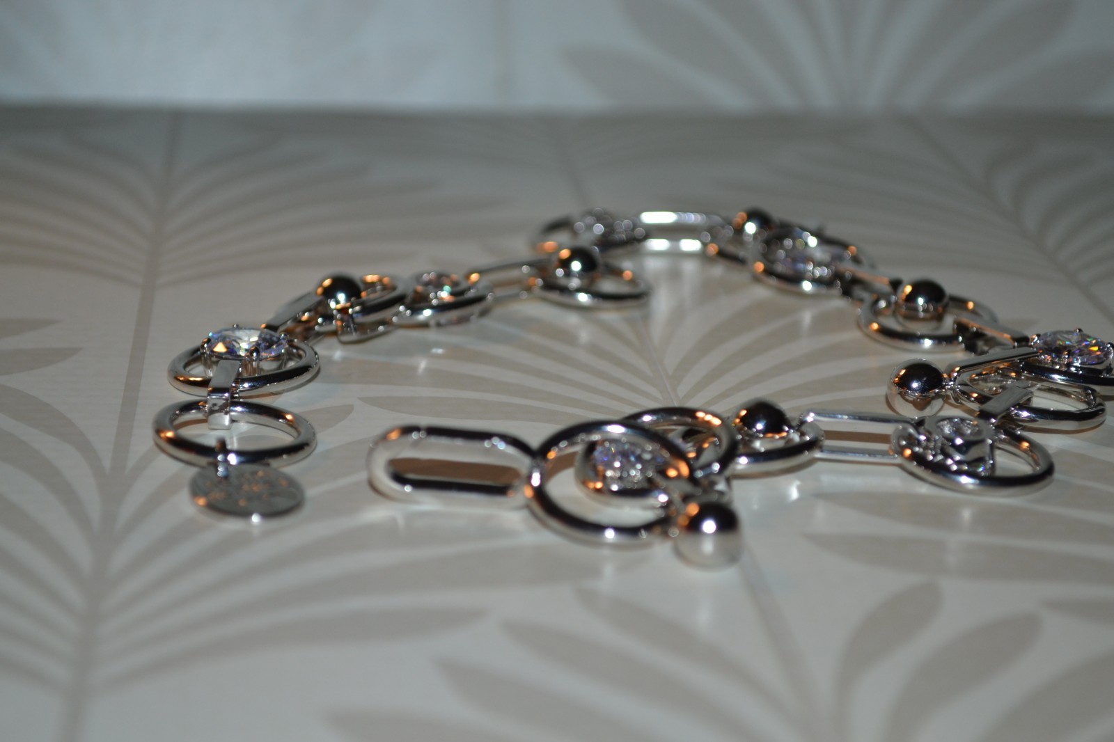 HENRI BENDEL SABRINA GEM COLLAR NECKLACE SILVER