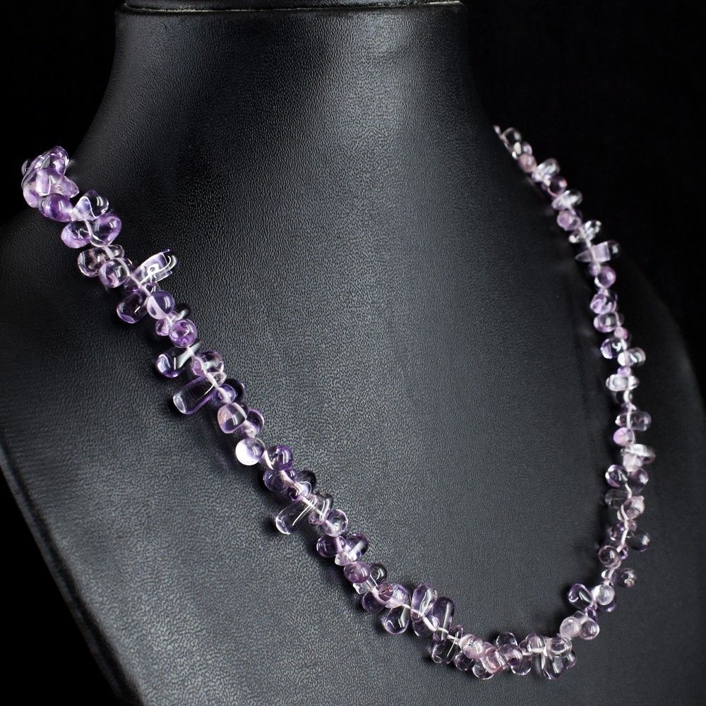 Gorgeous 218.00 Cts Purple Amethyst Stunning Beaded Necklace Jewelery RK 15 E757