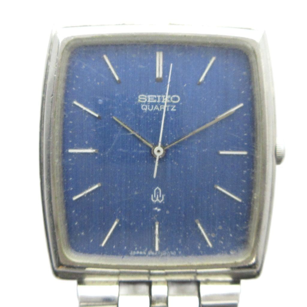 SEIKO 2621 5020 Wristwatch Quartz Watch Blue Dial Silver Color GY11 MQ