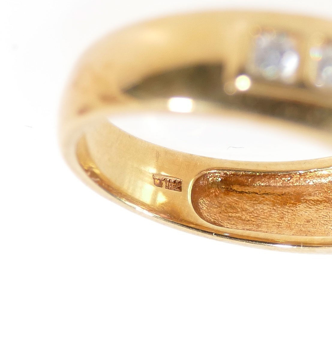 Ring 750 gold tourmaline approx. 0.65 ct, brilliant diamonds approx. 0.35 ct RW 56 GG hallmarked