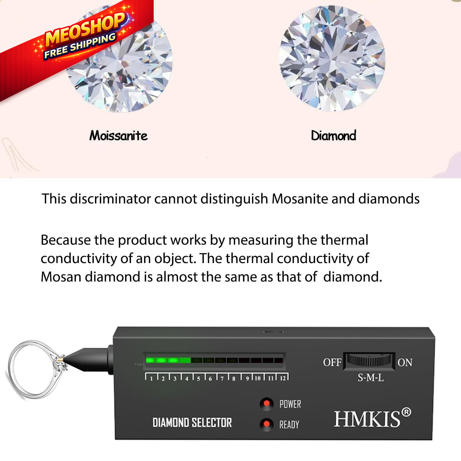 Diamond Tester Pen, Professional Jewelry Selector Black