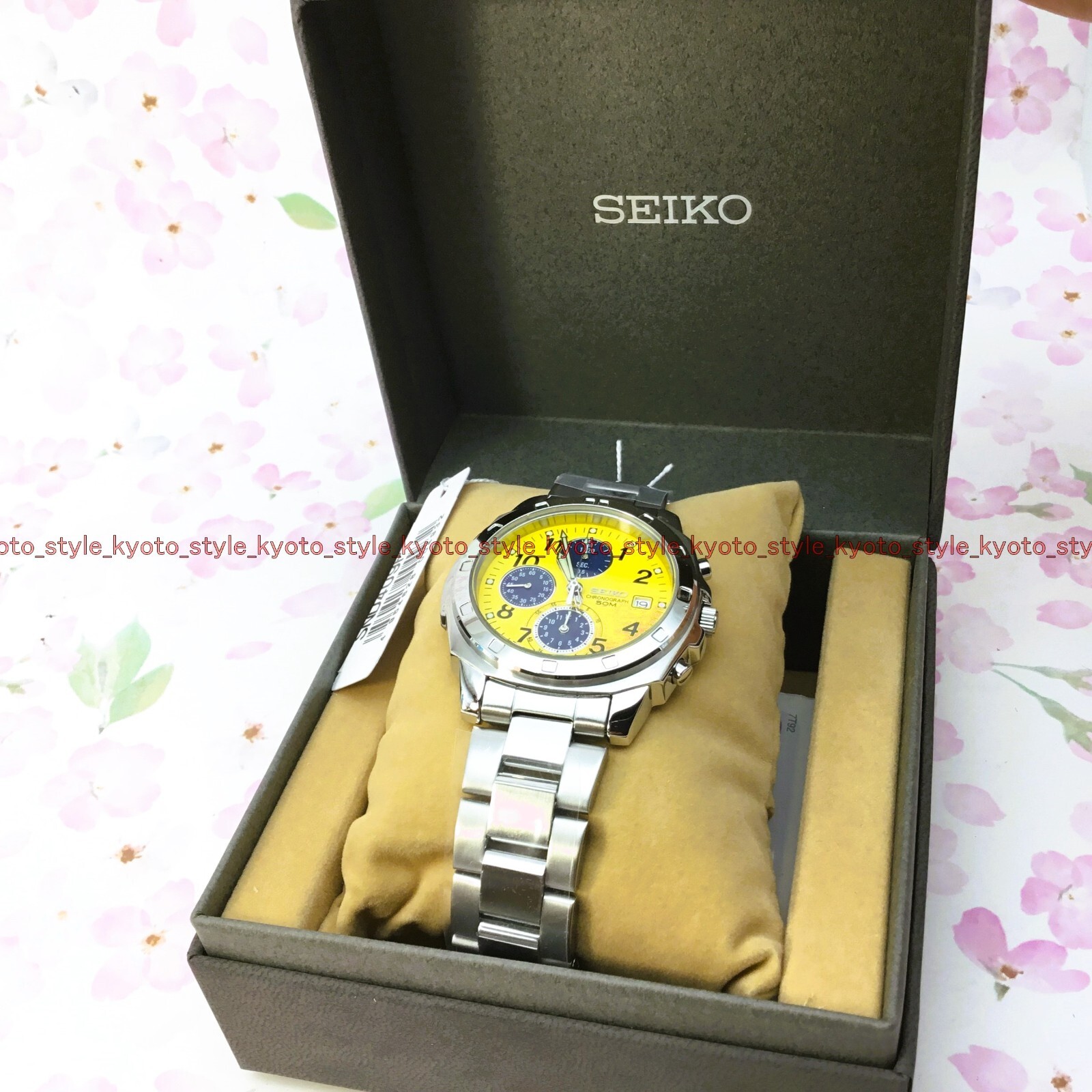 SEIKO Watch SND409 Yellow men’s Silver Band Analog Waterproof 5BAR 04932JPIMPORT