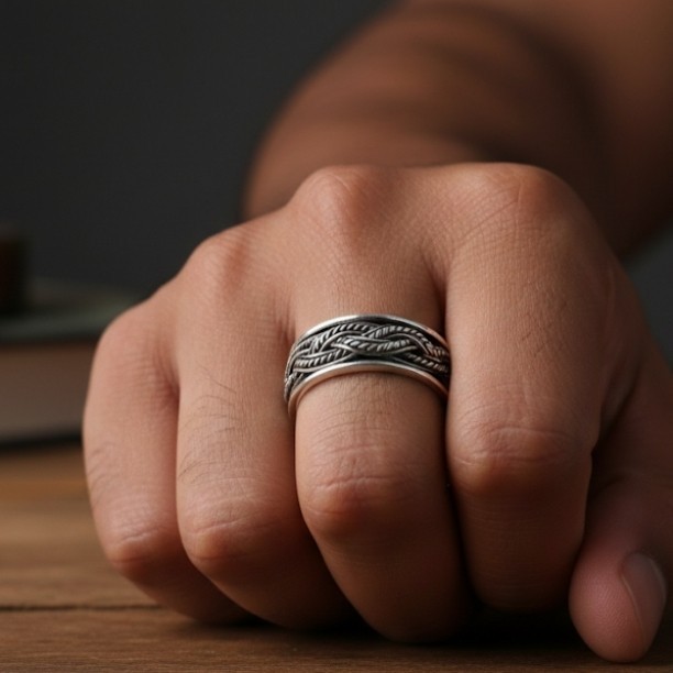 Beautiful 925 Sterling Silver Spinner Ring Handmade Jewelry Gift For her B-13