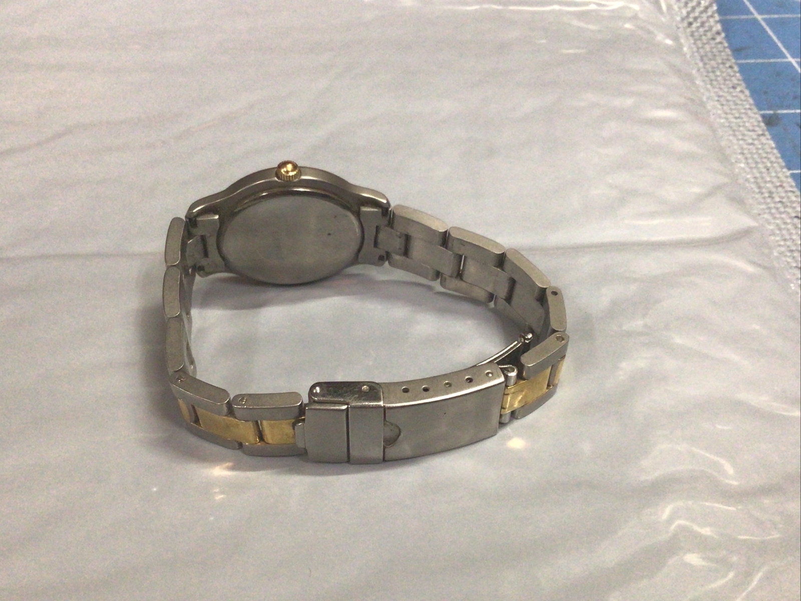 Vintage Movado Two Tone Gold Plated Numberless Stainless Steel Round 21.1mm
