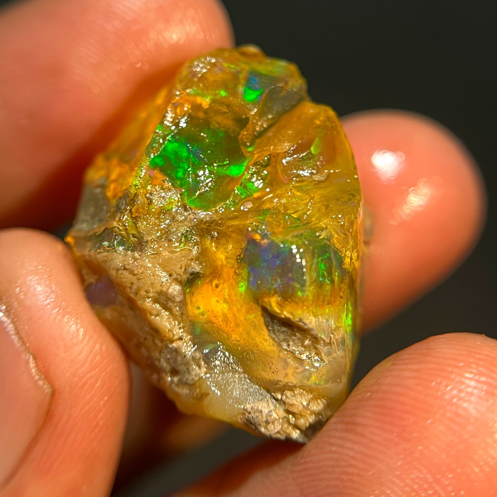 38 Carat Opal Rough Natural Ethiopian Opal Raw Welo Opal Multi Fire Gemstone
