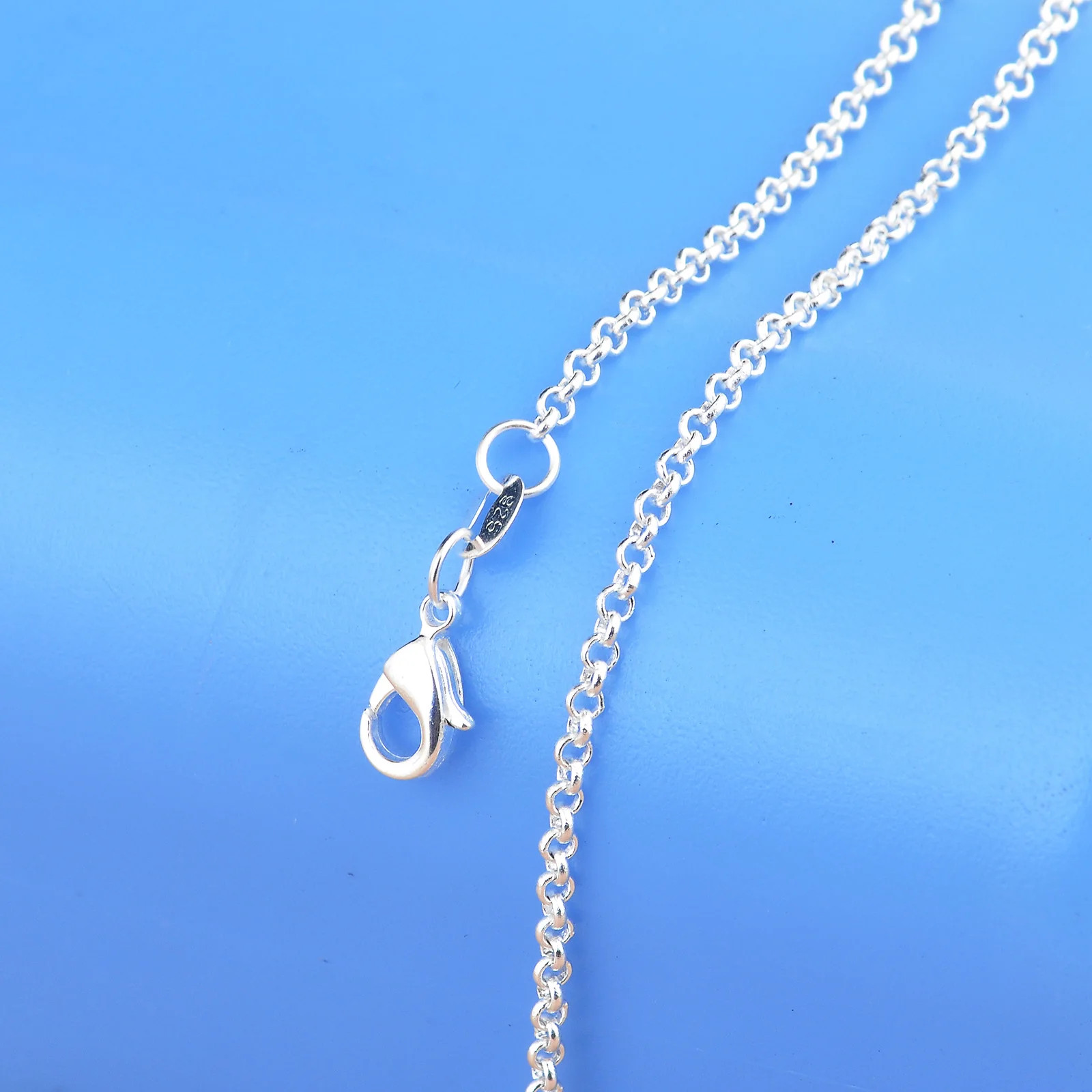 10PCS Wholesale Pure 925 Sterling Silver Color Charm Link Chain Necklace Jewelry