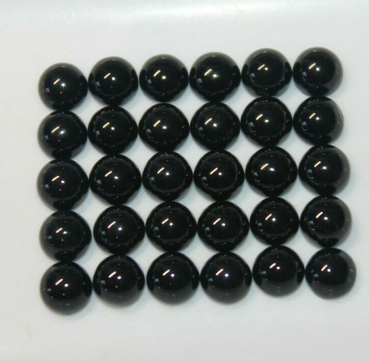 Black Onyx 3mm, 4mm, 5mm, 6mm, 7mm, 8mm, 10mm, 12mm, 14mm Cabochon Round Gem(s)