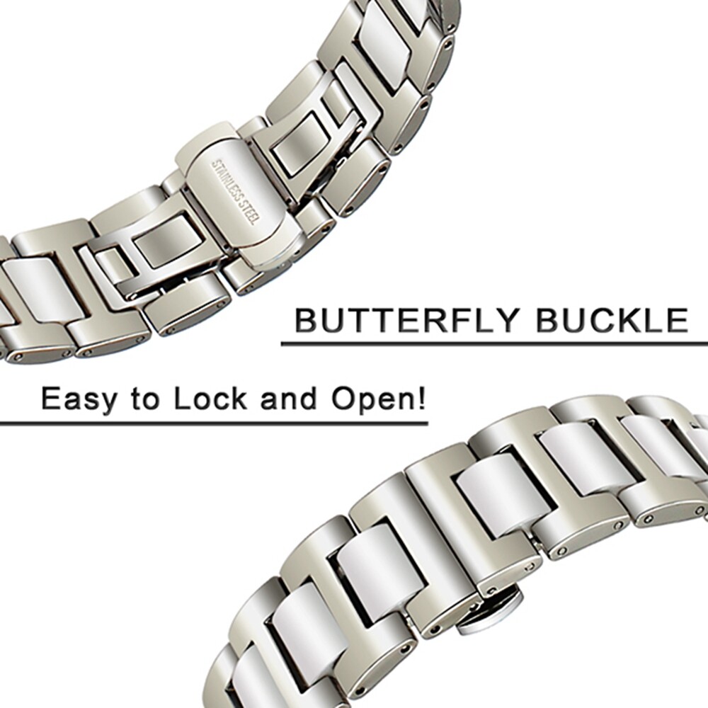16mm 18mm 20mm 22mm Ceramic Replacement Watch Band Strap Metal Wrist Bracelet