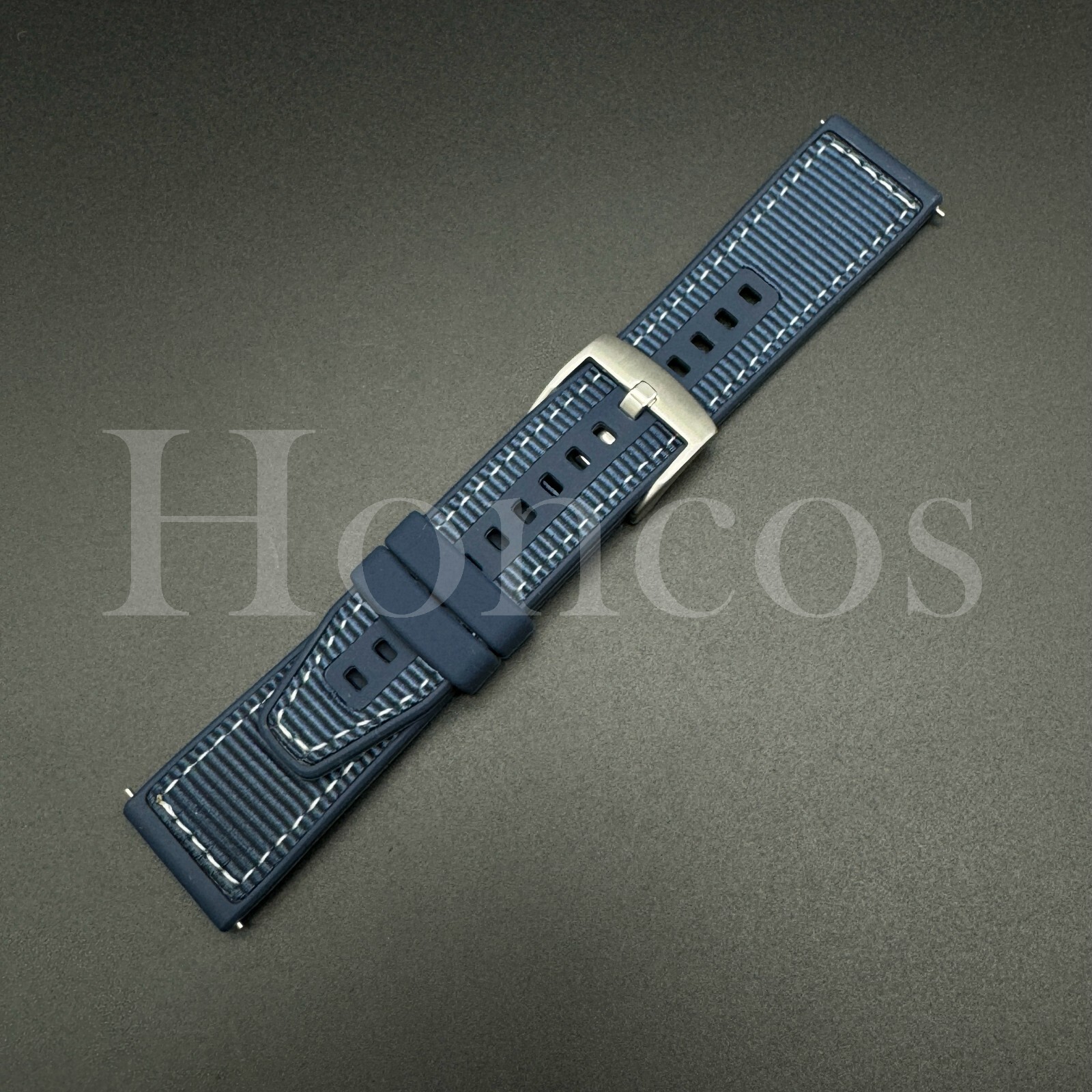 20 22 MM Gummy Strap Rubber Nylon Watch Band Quick Release Fits for IWC Blue