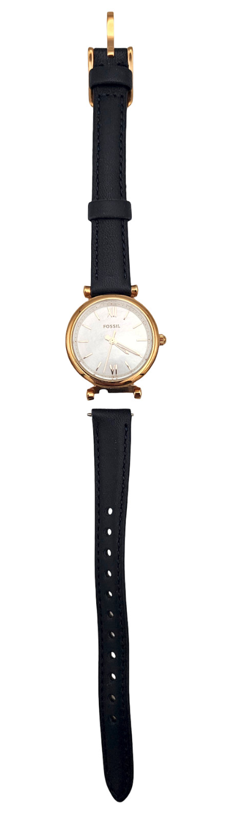 Fossil Women’s Mini Carlie Star Leather Strap Watch 28mm in Navy F2313