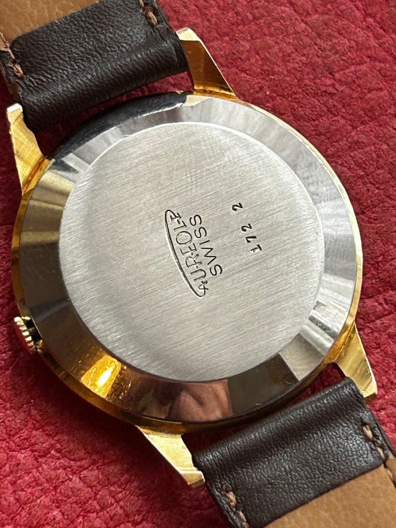 Aureole Mechanical (Manual) Black Dial Wristwatch