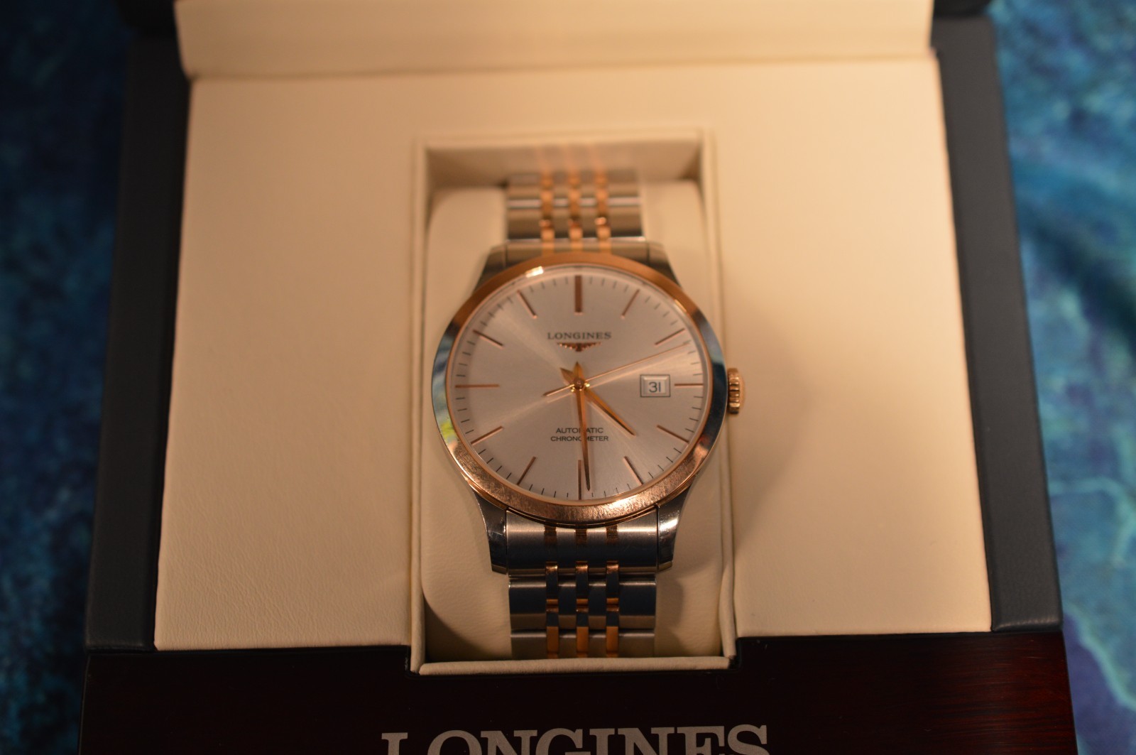 Longines Record 40MM Silver Dial Two-Tone Automatic Ref. L2.821.5