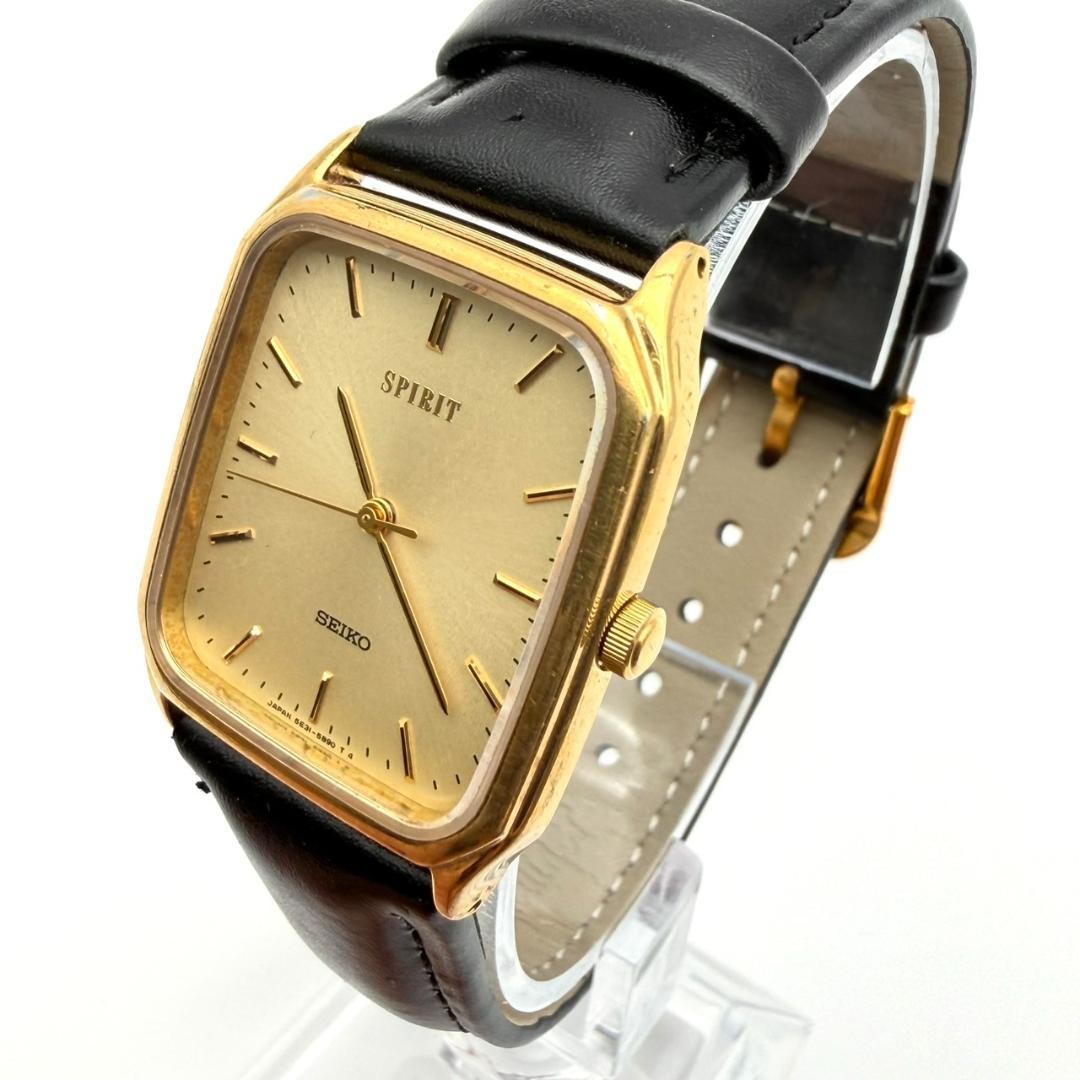 Vintage Seiko SPIRIT Square Gold Watch, New Battery, Men’s, Working Conditio