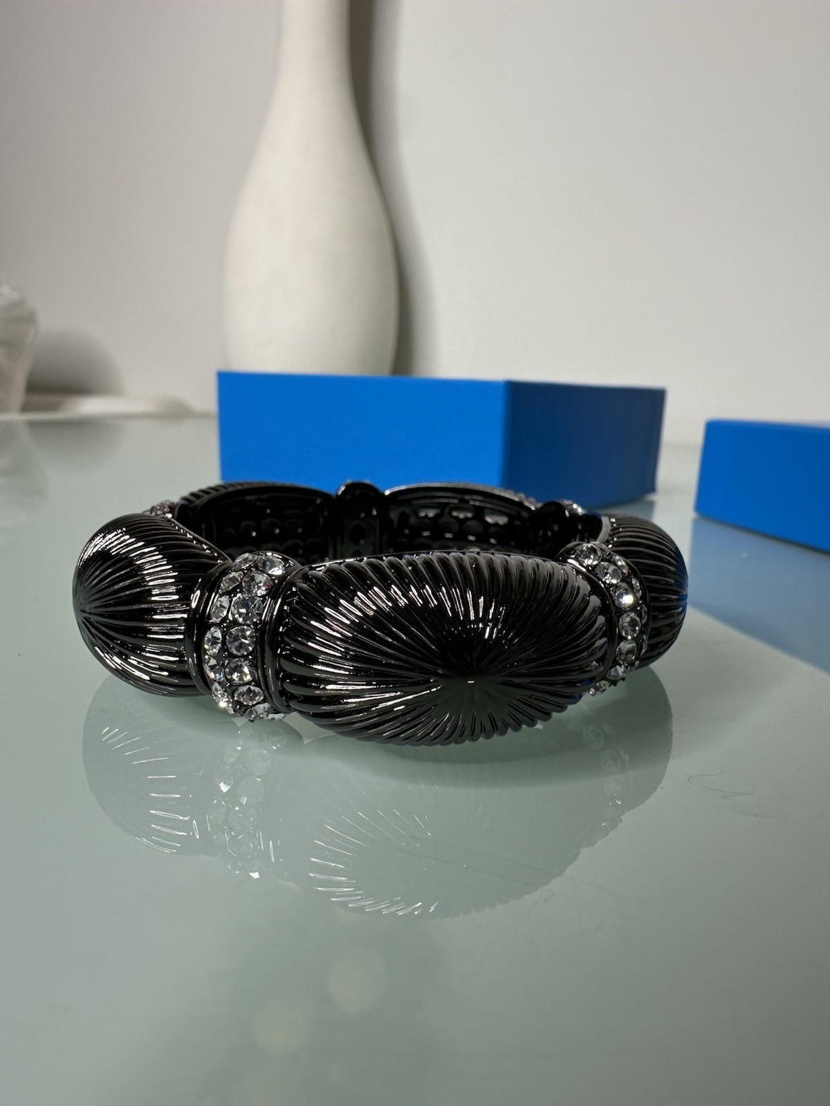 Joan Boyce Bracelet Black with Crystal. New