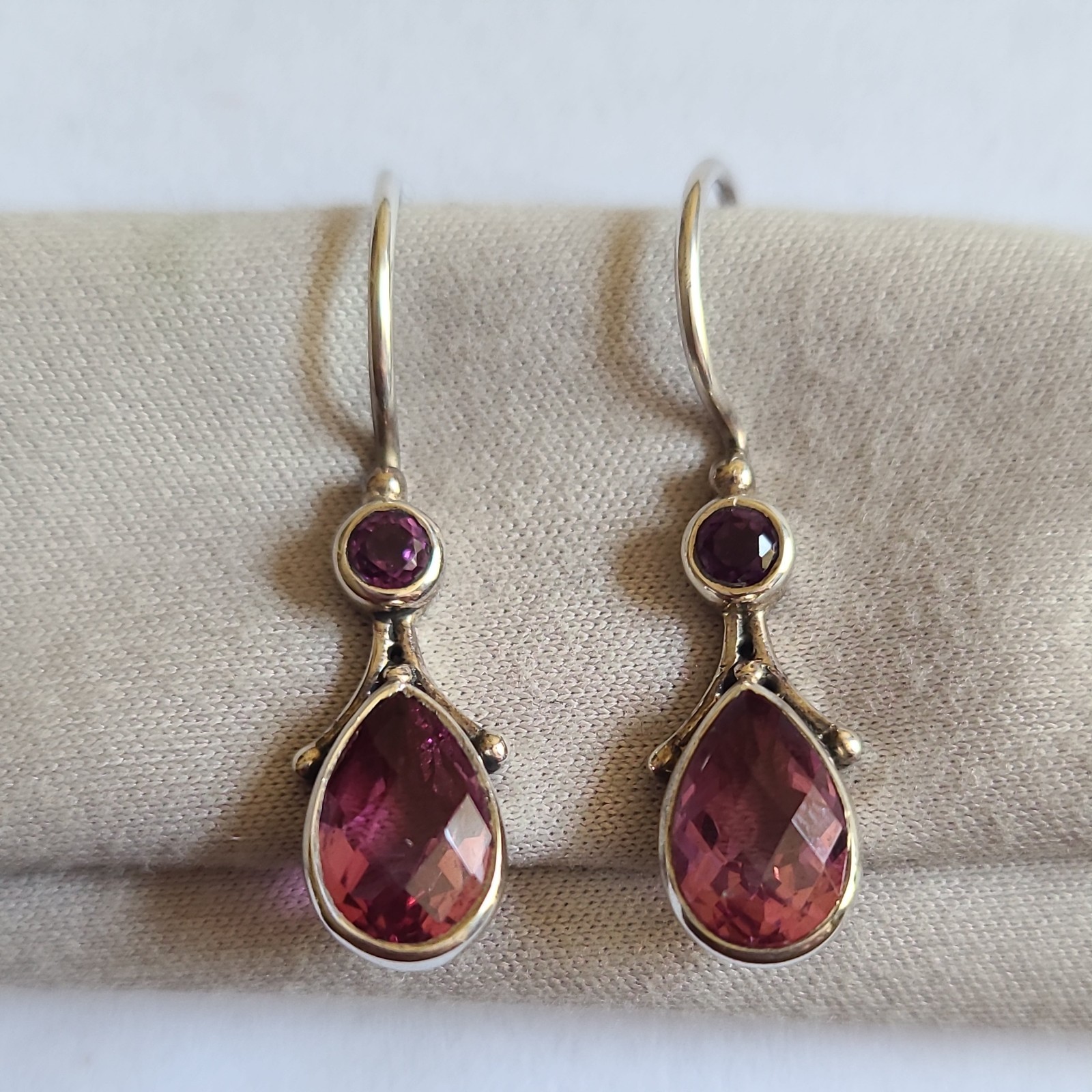Beautiful SAJEN Purple Amethyst French Wire Earrings Sterling Silver 925