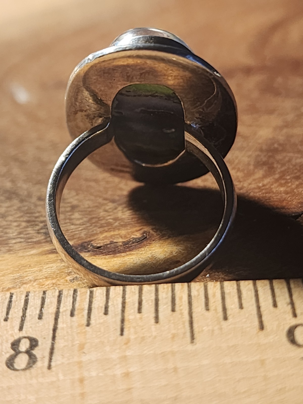 Vintage 925 Sterling Silver Abalone Quartz Doublet Statement Ring Size 7…