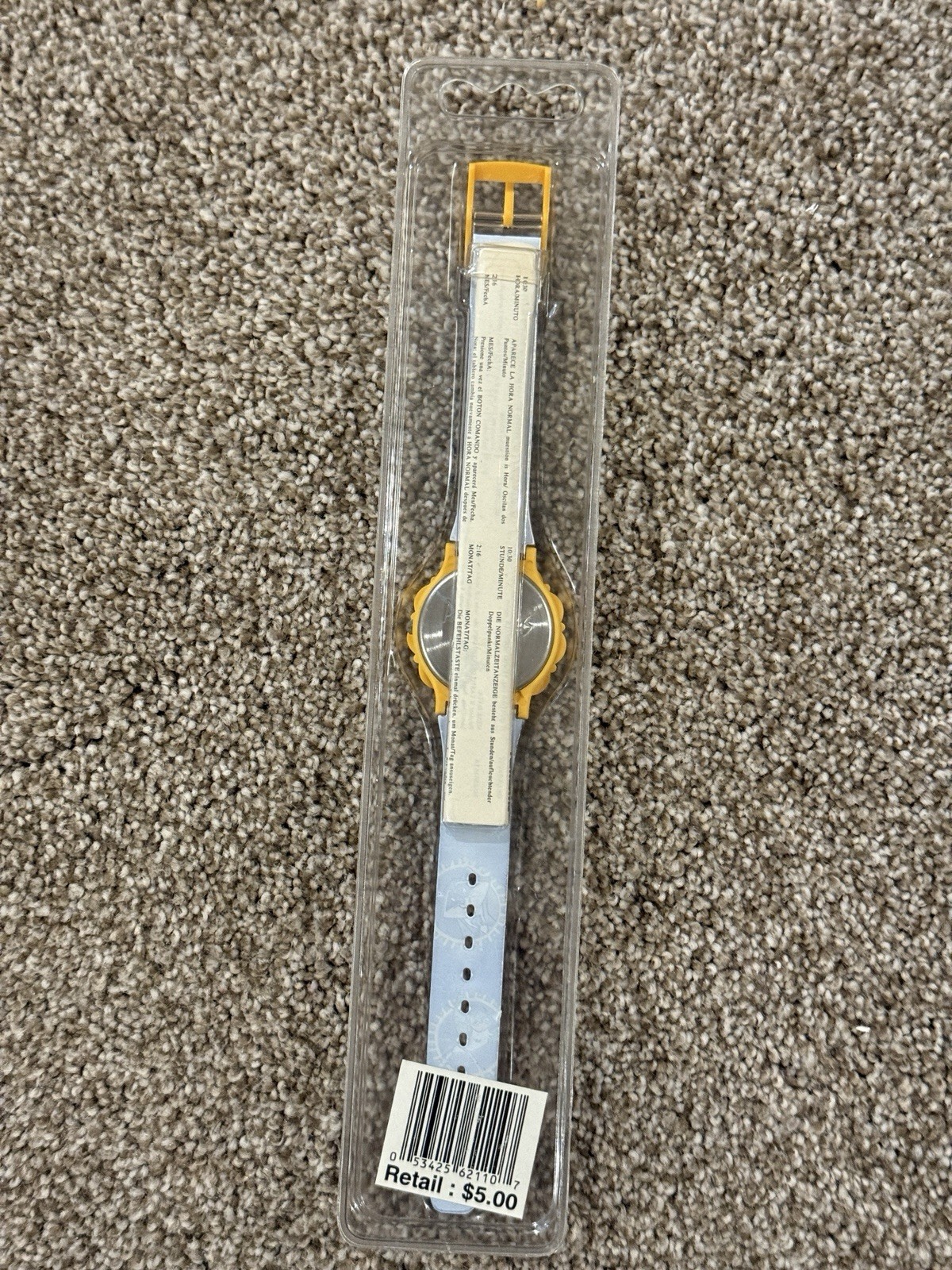 Disney Aladdin Kids Quartz Analog Watch Blue Strap Green Dial 26mm w/ Box