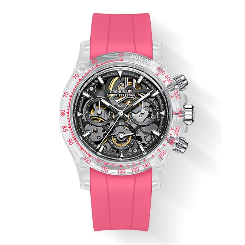 CRONUSART Men Chronograph Watch 40mm Automatic Mechanical Wristwatch K9 Case