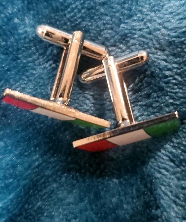 ITALY FLAG CUFFLINKS Italian Pride Patriotic Wedding Groom Fathers cuff links