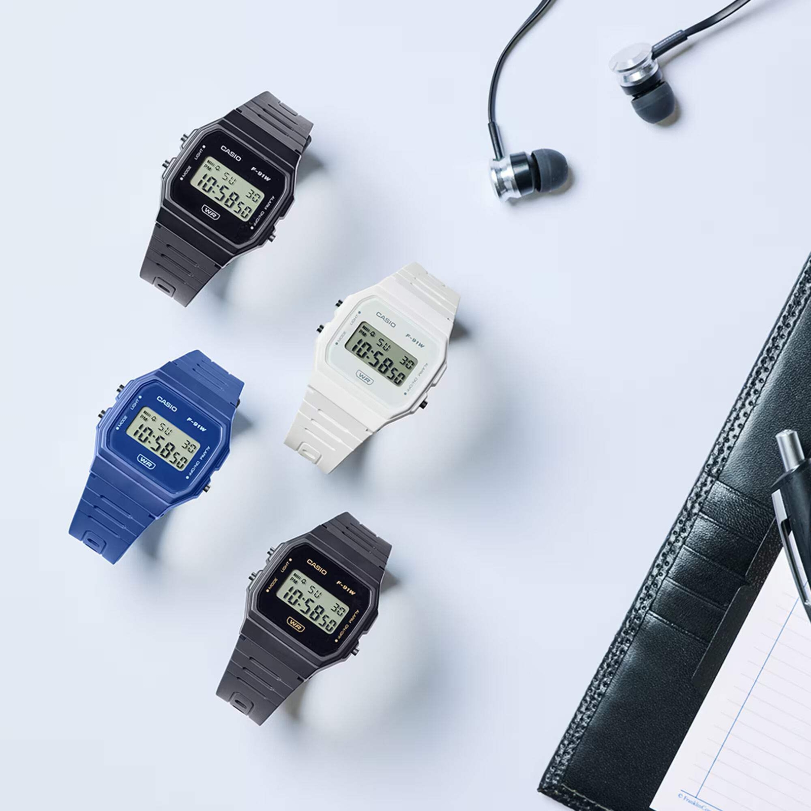 CASIO F91WB-2A1 F-91WB-2A1 BLUE DIGITAL WATCH